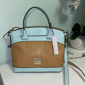 Dooney & Bourke Peal Blue and Tan Satchel